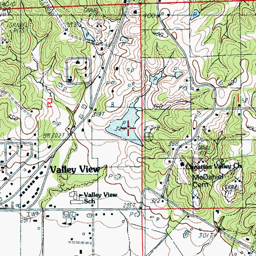 Topographic Map of Mary Simpson Pond Dam, AR