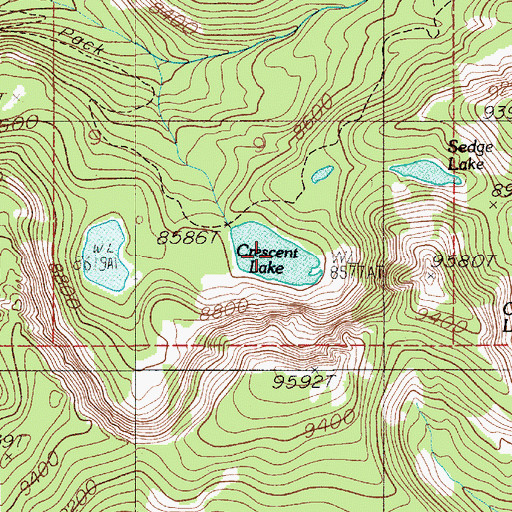 Topographic Map of Crescent Lake, MT