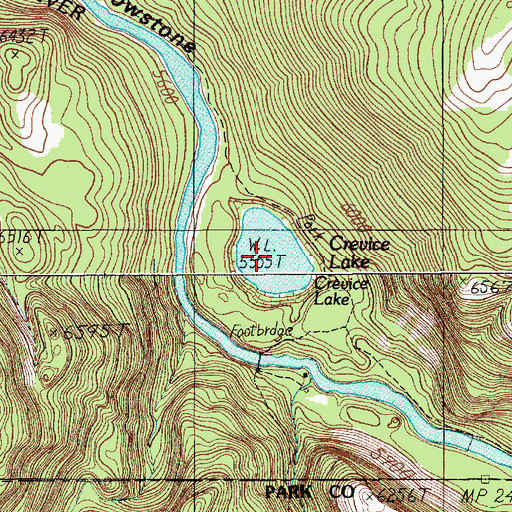 Topographic Map of Crevice Lake, MT