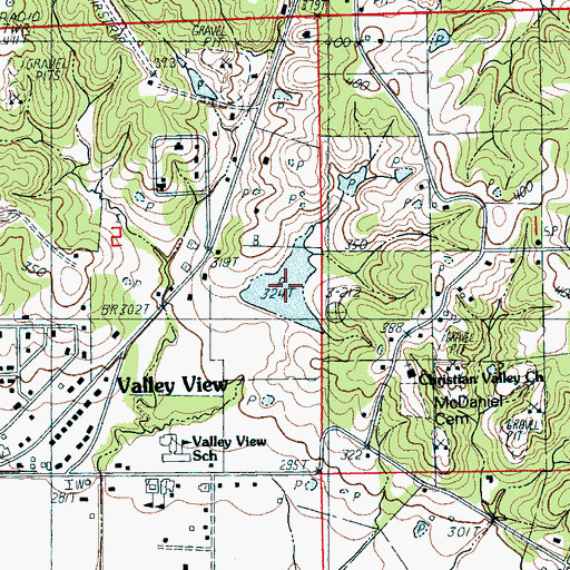 Topographic Map of Mary Simpson Pond, AR