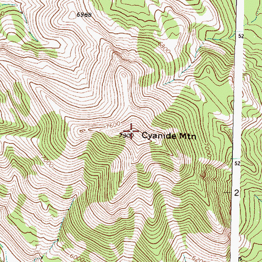 Topographic Map of Cyanide Mountain, MT