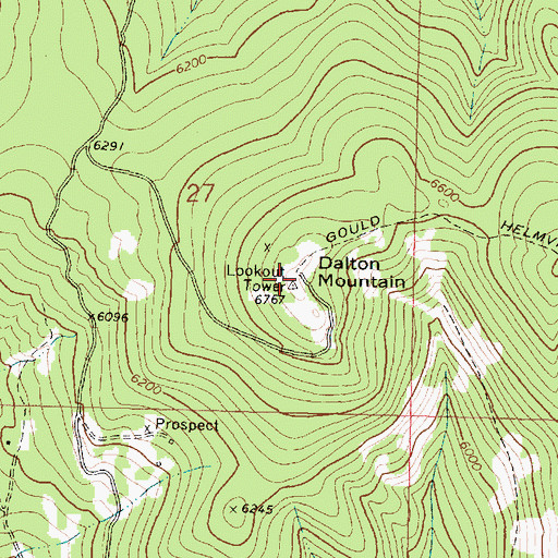 Topographic Map of Dalton Mountain, MT