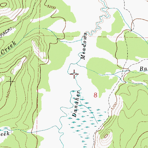 Topographic Map of Danaher Meadows, MT