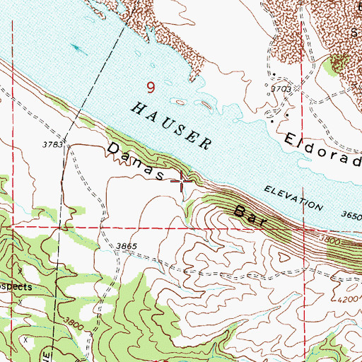 Topographic Map of Danas Bar, MT