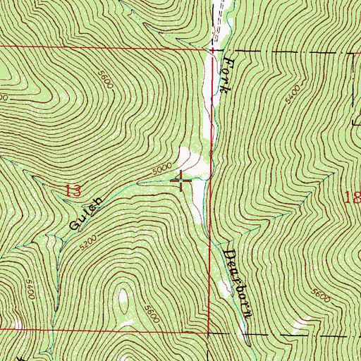 Topographic Map of Dark Gulch, MT