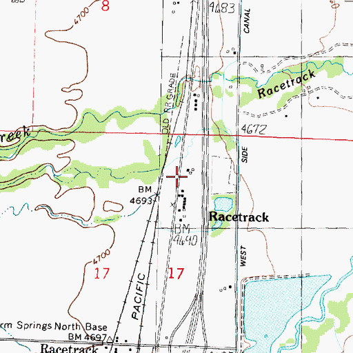 Topographic Map of Racetrack, MT