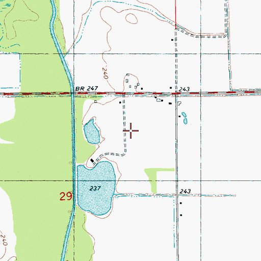Topographic Map of John Kocher Lake Dam, AR