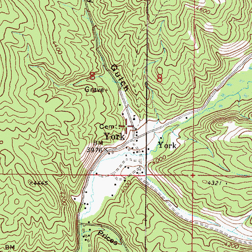 Topographic Map of Dry Gulch, MT