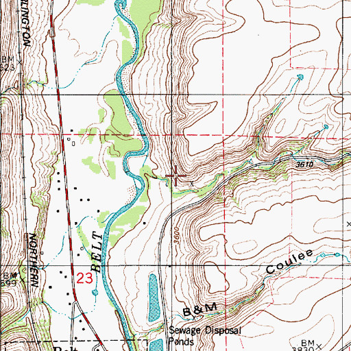 Topographic Map of East Belt Mine, MT