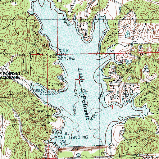 Topographic Map of Lake Poinsett, AR