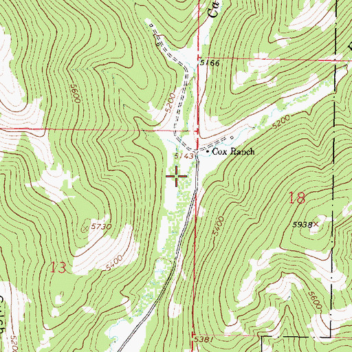 Topographic Map of East Fork Cadotte Creek, MT
