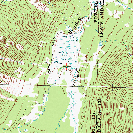 Topographic Map of East Fork Meadow Creek, MT