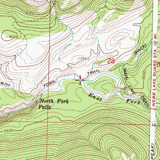 Topographic Map of East Fork North Fork Blackfoot River, MT