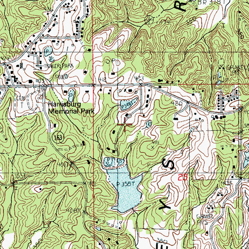 Topographic Map of Paul Senteny Lake Dam, AR