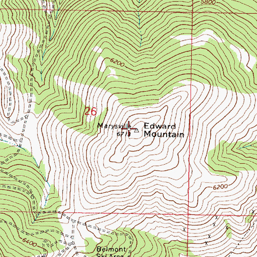 Topographic Map of Edward Mountain, MT