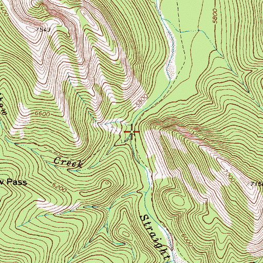 Topographic Map of Elbow Creek, MT