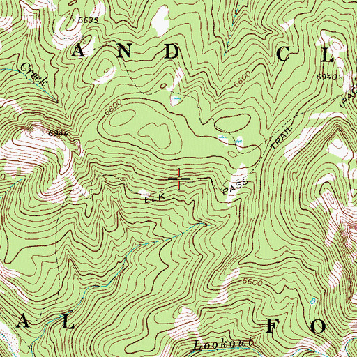 Topographic Map of Elk Pass Trail, MT