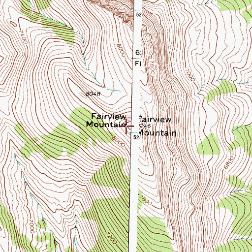 Topographic Map of Fairview Mountain, MT