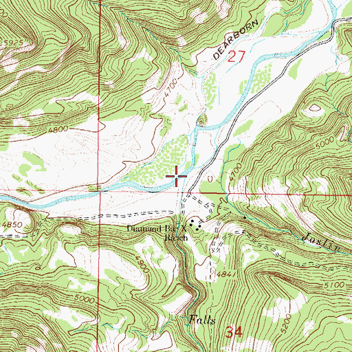 Topographic Map of Falls Creek, MT