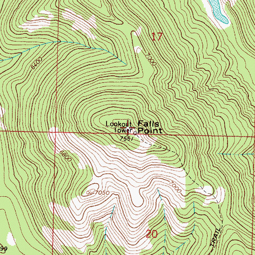 Topographic Map of Falls Point, MT