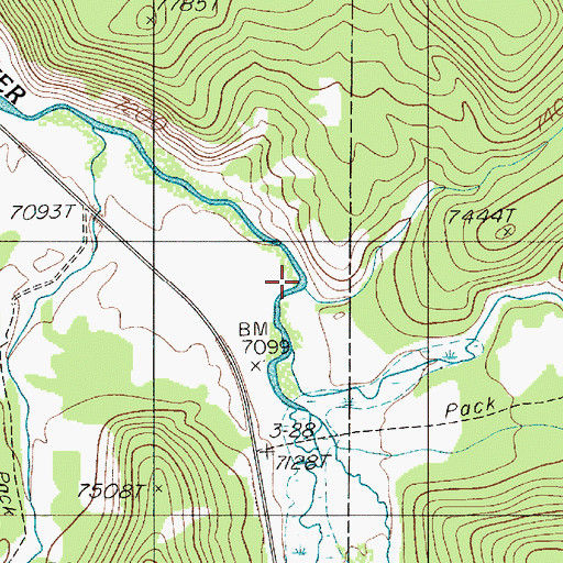Topographic Map of Fawn Pass Trail, MT