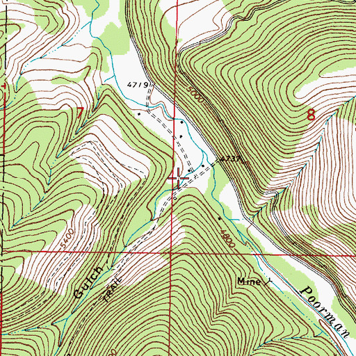Topographic Map of Fields Gulch, MT