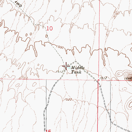 Topographic Map of Middle Tank, AZ