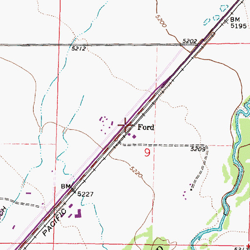 Topographic Map of Ford, MT