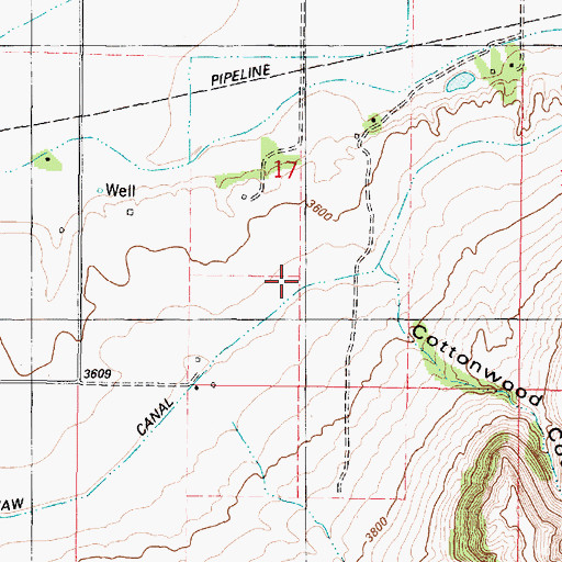 Topographic Map of Fort Shaw Canal, MT