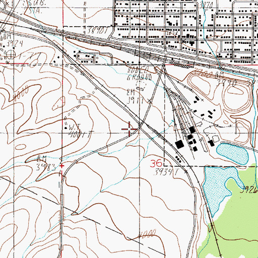 Topographic Map of Four Range, MT