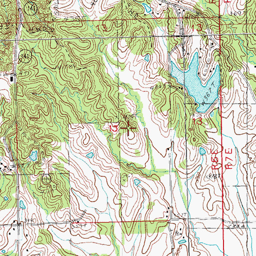 Topographic Map of Frie Lake, AR