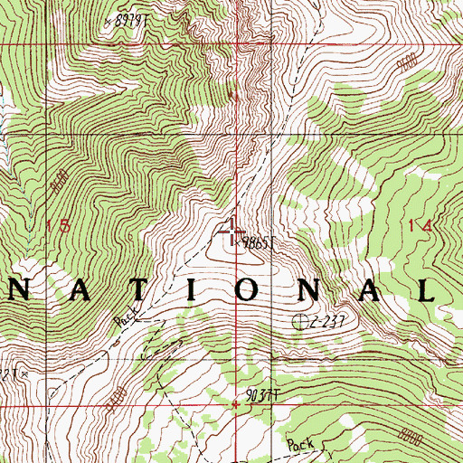Topographic Map of Gallatin Range, MT
