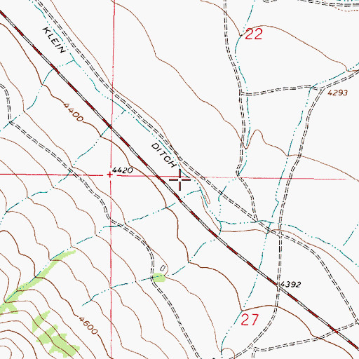 Topographic Map of Gans Klein Ditch, MT