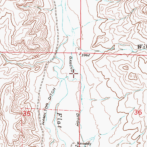 Topographic Map of Garino Ditch, MT