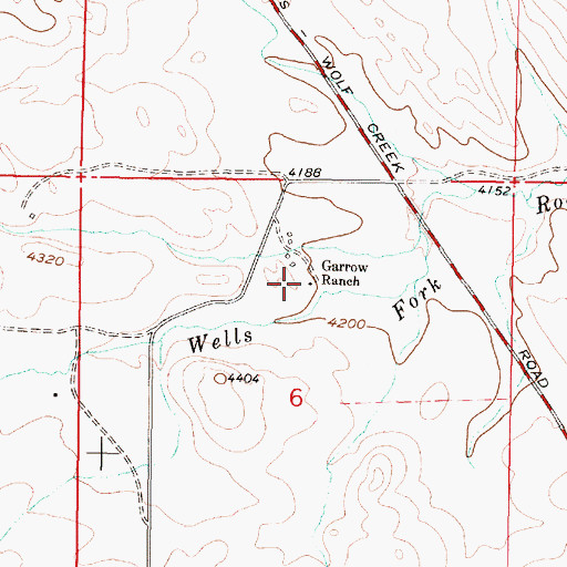 Topographic Map of Garrow Ranch, MT