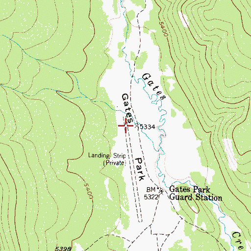 Topographic Map of Gates Park, MT
