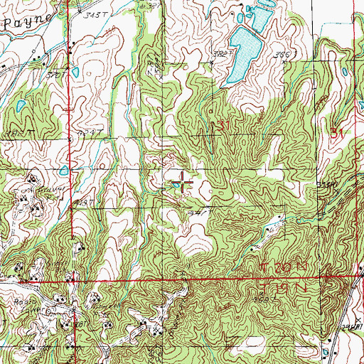 Topographic Map of Copeland Lake Dam, AR
