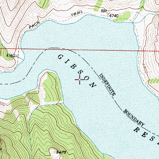 Topographic Map of Gibson Reservoir, MT