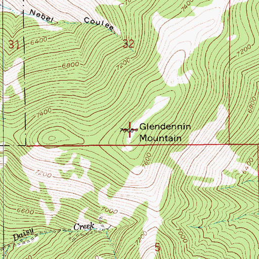 Topographic Map of Clendenin Mountain, MT
