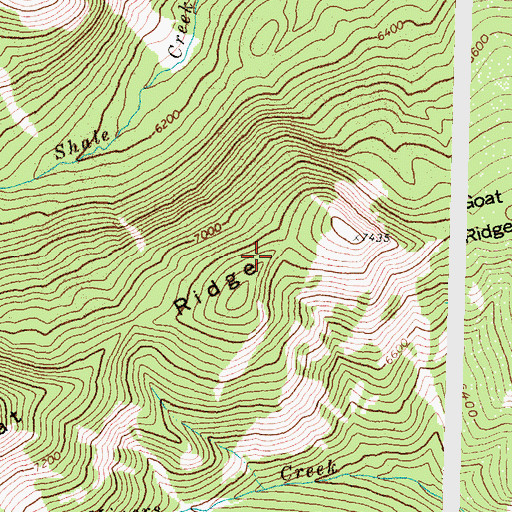 Topographic Map of Goat Ridge, MT