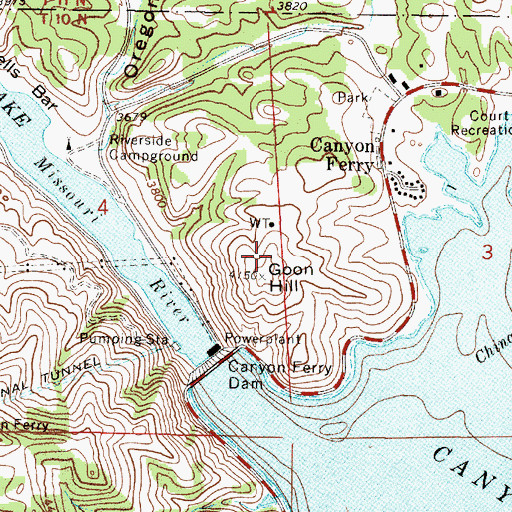 Topographic Map of Goon Hill, MT