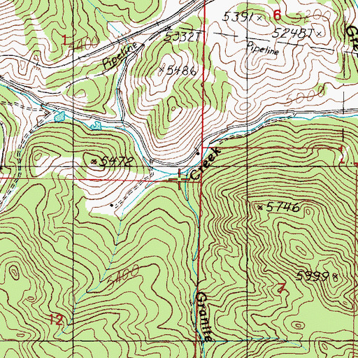 Topographic Map of Granite Creek, MT