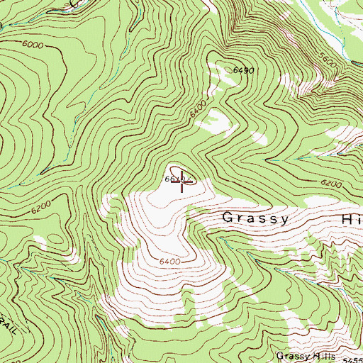 Topographic Map of Grassy Hills, MT