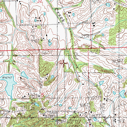 Topographic Map of Moore Lake Dam, AR