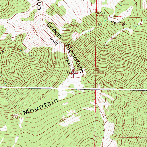 Topographic Map of Green Mountain, MT