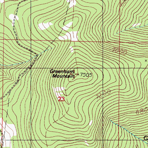Topographic Map of Greenhorn Mountain, MT
