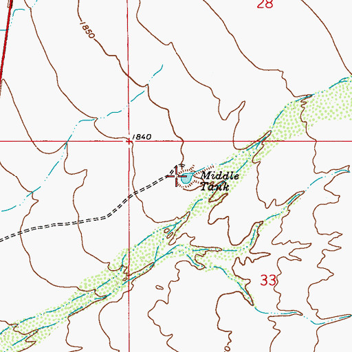 Topographic Map of Middle Tank, AZ