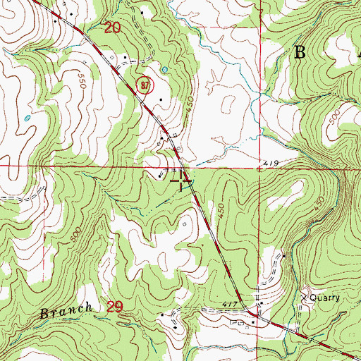 Topographic Map of Doctor Jacksons Lake, AR
