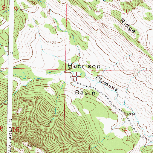 Topographic Map of Harrison Basin, MT
