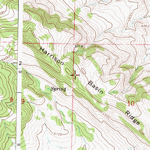 Topographic Map of Harrison Basin Ridge, MT